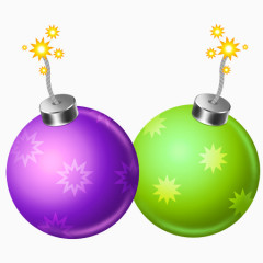 圣诞鞭炮紫色球体绿色球体放鞭炮
