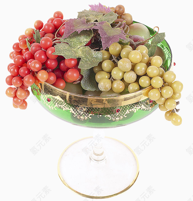 玻璃杯上的葡萄