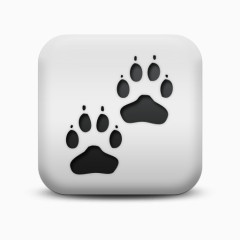 不光滑的白色的广场图标动物爪子打印Animals-icons