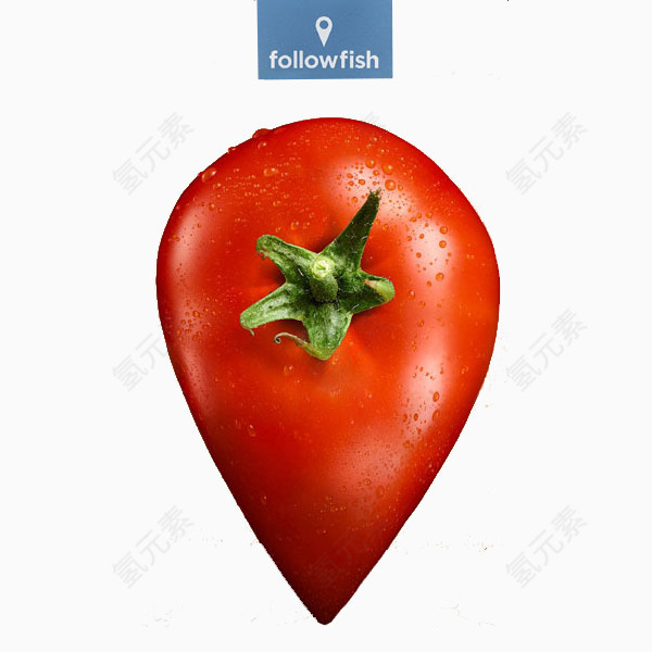 一个尖形的红色西红柿