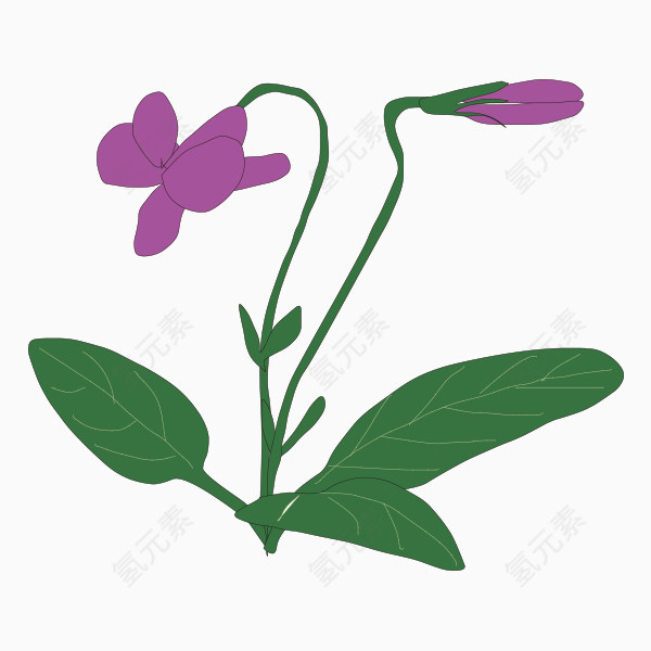 卡通手绘花卉植物