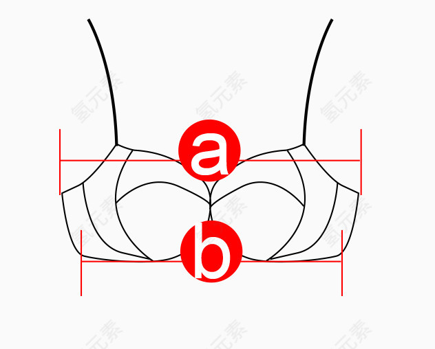 内衣线稿衣服测量简笔画线条