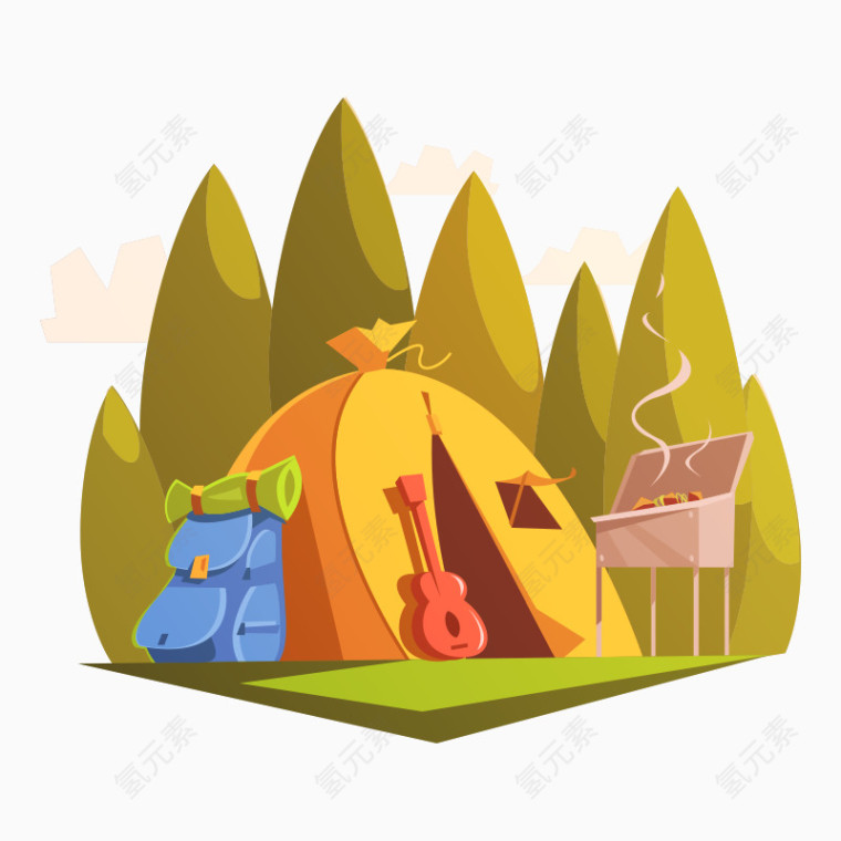 外出游玩野餐配备帐篷书包