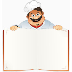 卡通厨师与菜单