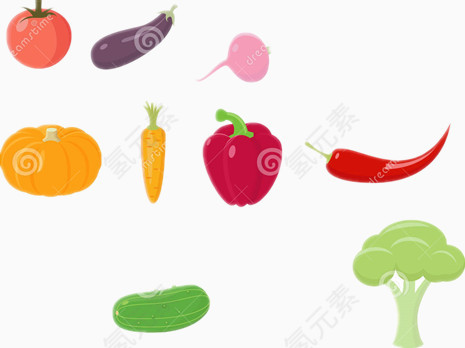 果蔬多彩手绘图