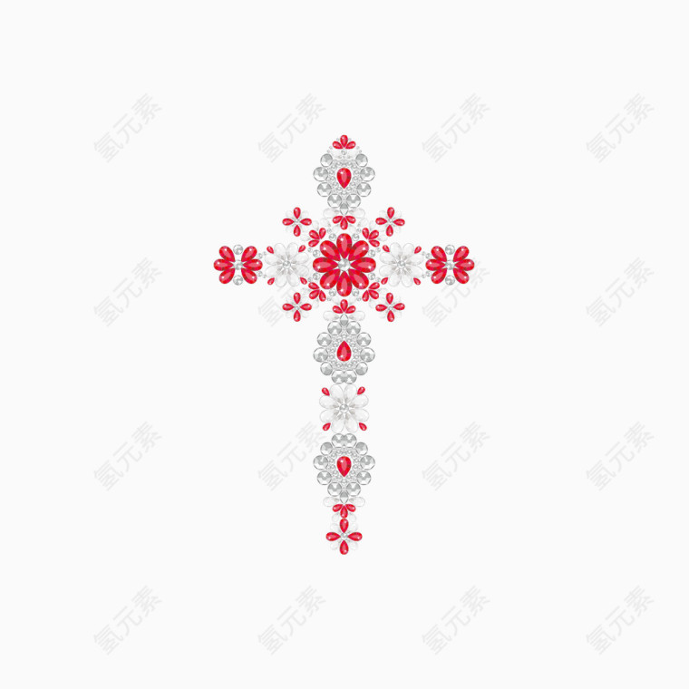 钻石花朵十字架图