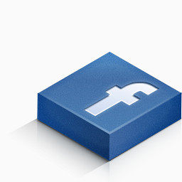 Facebook颜色isometric-3d-social-icons