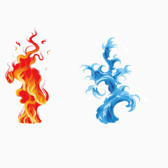 水与火 对立 红色蓝色