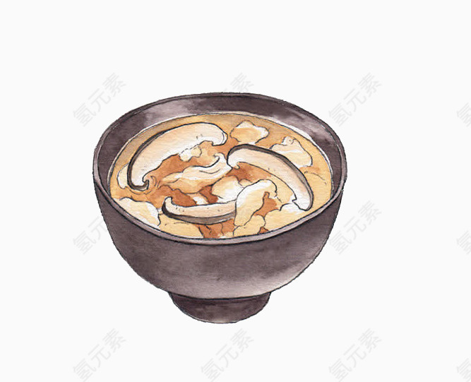 香菇大肠汤手绘画素材图片