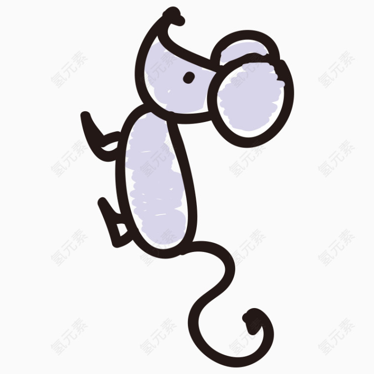 简笔画儿童手绘素材小老鼠