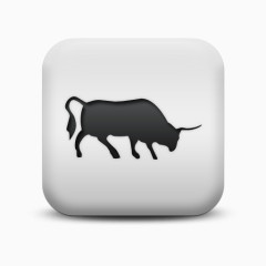 不光滑的白色的广场图标动物动物牛Animals-Icons