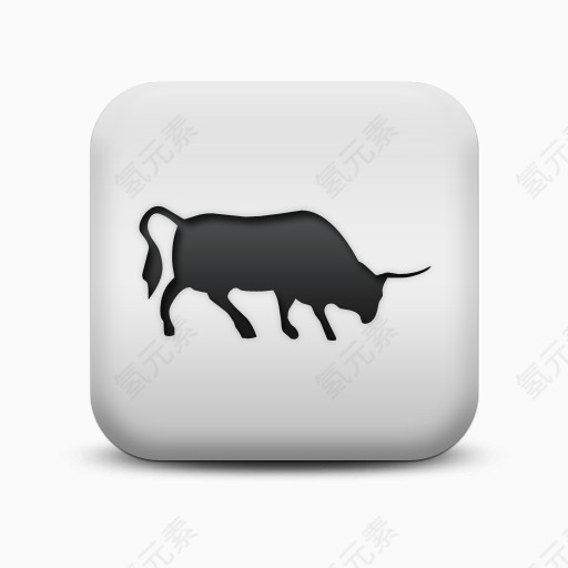 不光滑的白色的广场图标动物动物牛Animals-Icons