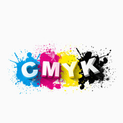 cmyk 水彩字母 立体字