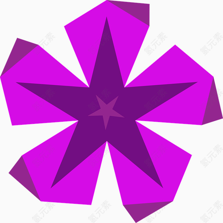 紫色折纸花