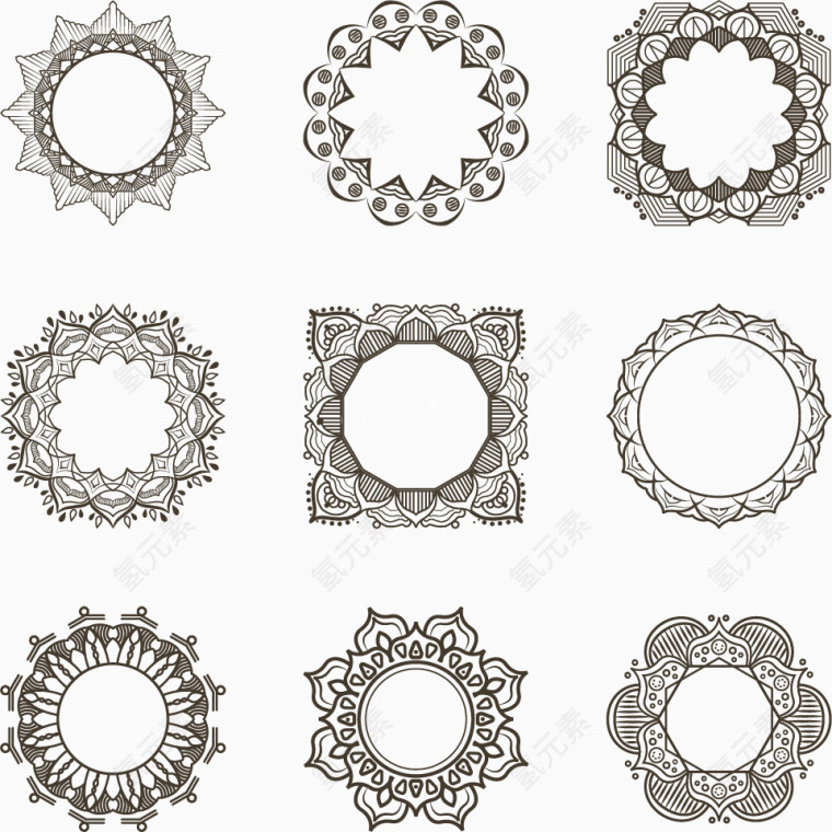 花纹纹理圆圈装饰