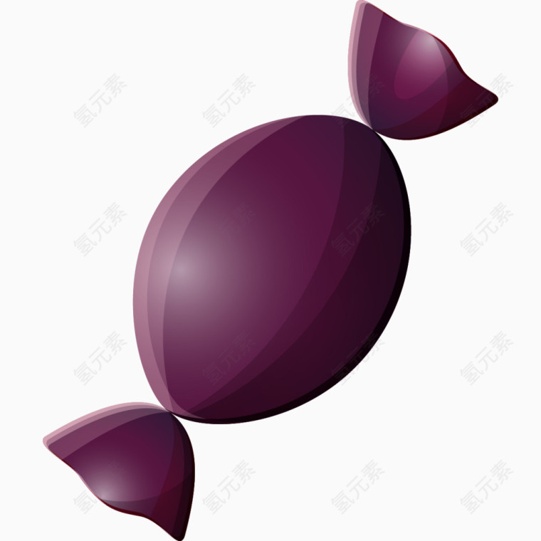 卡通手绘紫色糖果 