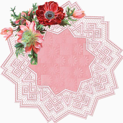 粉色浮雕大红花朵装饰板