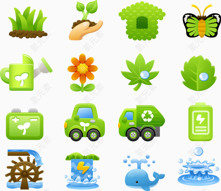 绿色环保logo元素合集