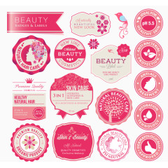 粉色系列多彩圆形促销标签