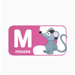 卡通儿童学老鼠英语单词素材