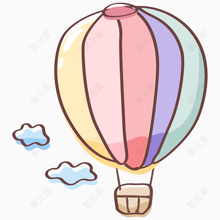 卡通手绘热气球