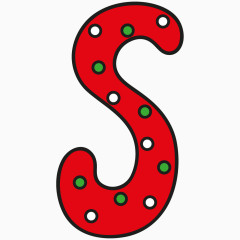 创意圣诞英文字母S
