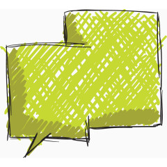 卡通手绘绿色对话框边框