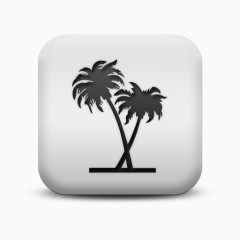 不光滑的白色的广场图标自然奇迹树棕榈Natural-wonders-icons