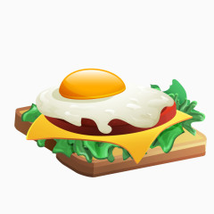 卡通手绘扁平化鸡蛋三明治