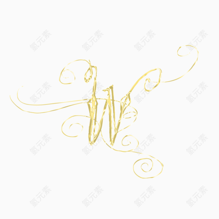 金色字母W