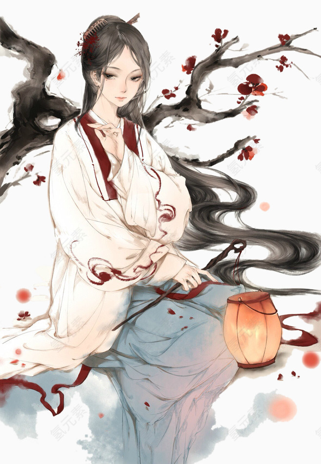 手绘古典美女