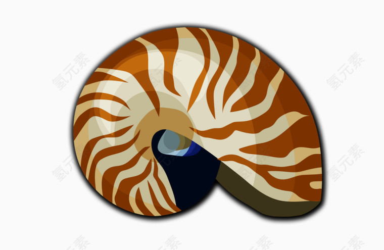 卡通手绘彩色条纹蜗牛壳
