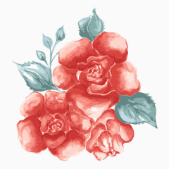 水彩粉色玫瑰图片