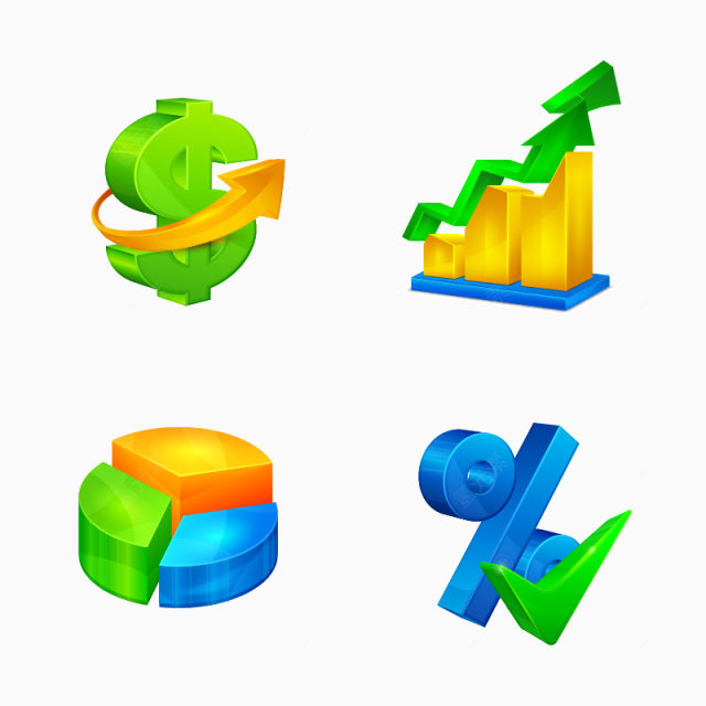 4款3DPPT常用彩色图标下载