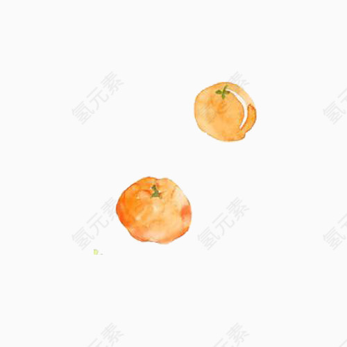 小清新简约手绘橘子