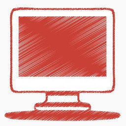 红色的电脑显示器图标