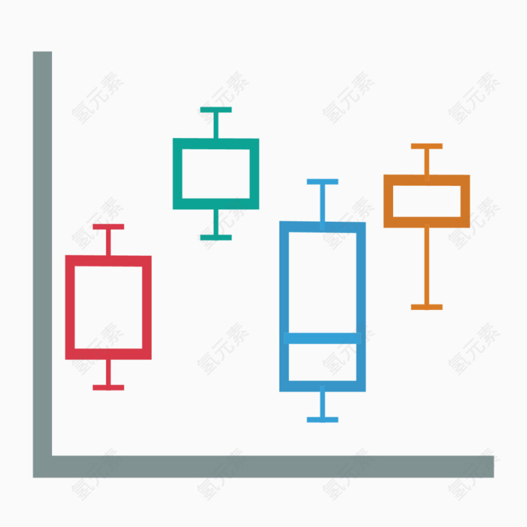 卡通箱线图图表图标