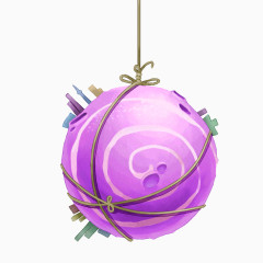 紫色彩绘圆球