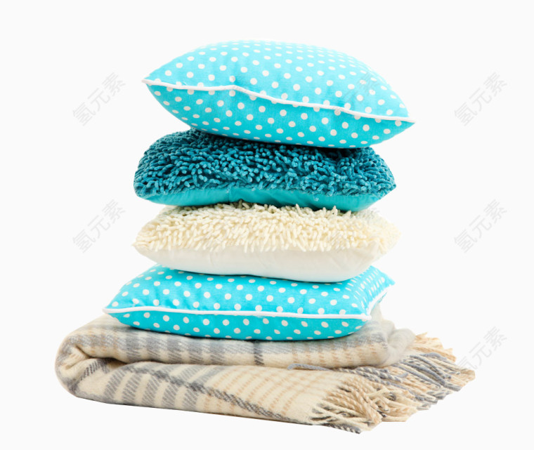 四个抱枕一个毯子