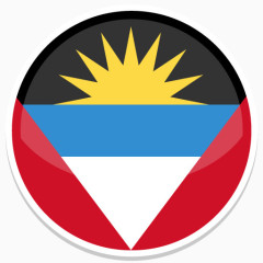 安提瓜岛和巴布达Flat-Round-World-Flag-icons