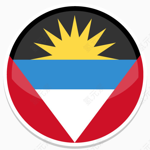 安提瓜岛和巴布达Flat-Round-World-Flag-icons