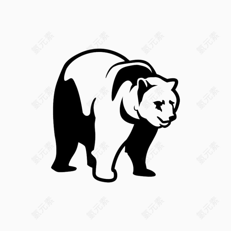北极熊动物简笔画