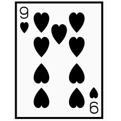 矢量图扑克黑桃9