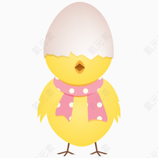 头顶蛋壳的小黄鸡图标