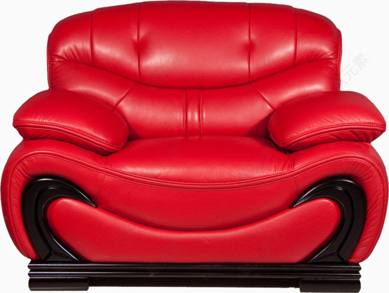 红色真皮沙发椅