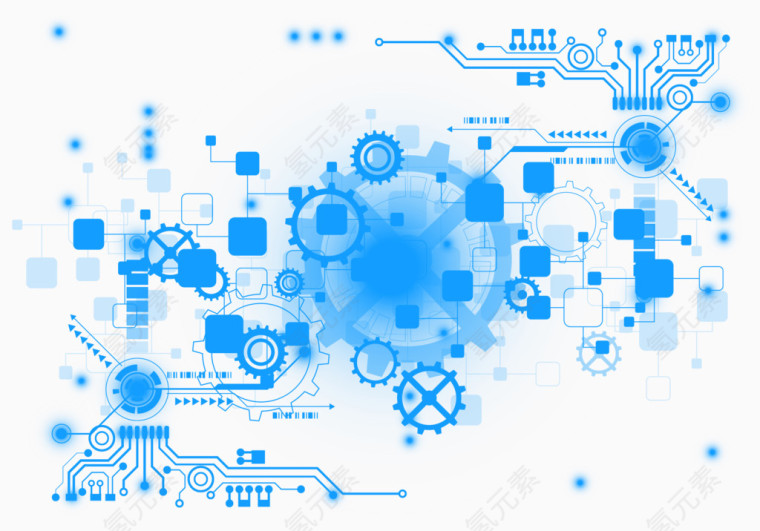 蓝色工业科技元素