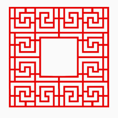 正方形中国传统纹样边框