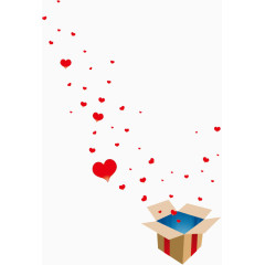 礼物盒漂浮小红心