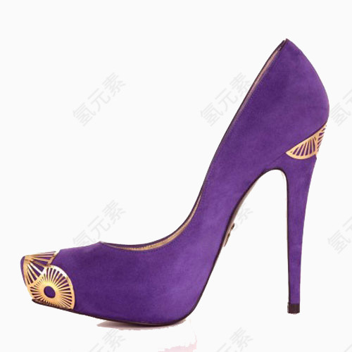 奇安马可·罗伦兹紫色高跟鞋