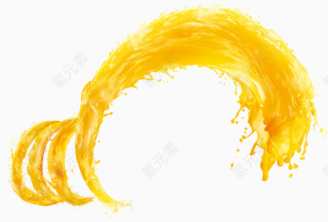 装饰元素果汁黄色